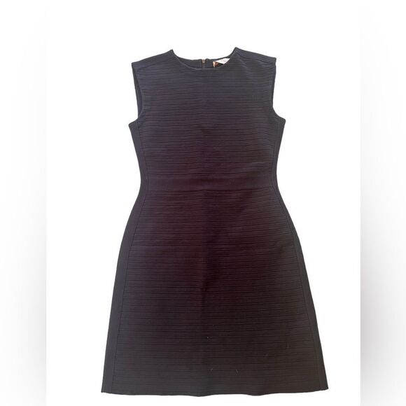Tory Burch Mini Sheath Dress Black Crew Neck Sleeveless XS - Picture 3 of 6